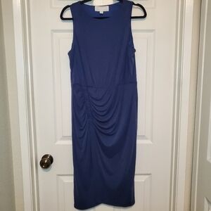 SuperFoxx Navy Ruched Midi Dress Size L